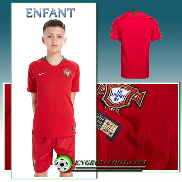 Engros-foot: Jeu Maillot Foot Portugal Enfant Domicile 2018/2019 Rouge Thailande