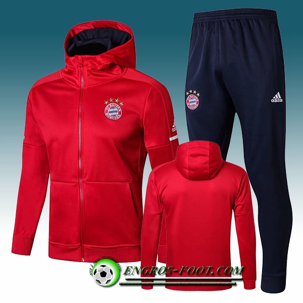 Engros-foot: Sweat a Capuche Survetement Foot Bayern Munich Rouge 2017-2018 Ensemble Thailande