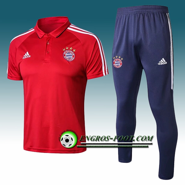 Engros-foot: Ensemble Polo Bayern Munich + Pantalon Rouge 2017-2018 Thailande