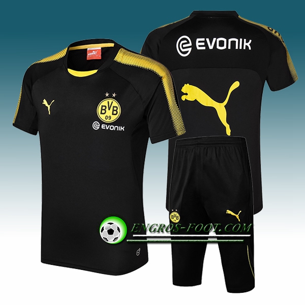 Engros-foot: Ensemble PRé MATCH Training Dortmund BVB + Pantalon 3/4 Noir 2017-2018 Thailande