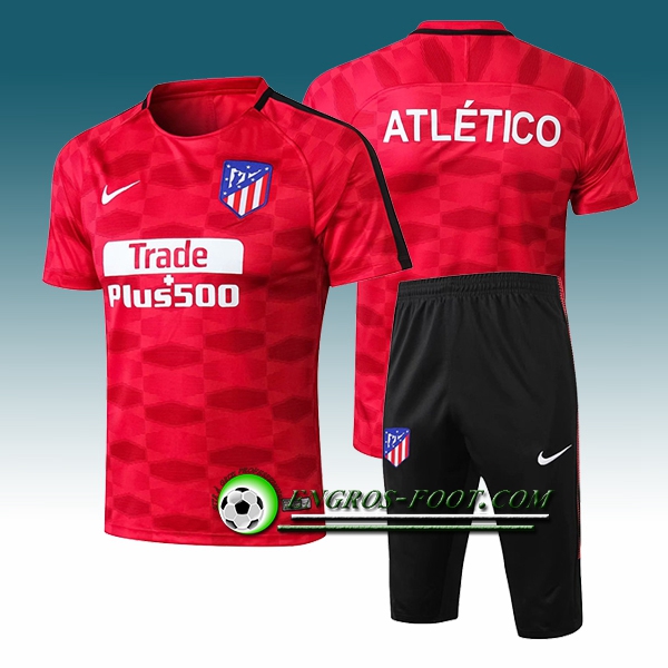 Engros-foot: Ensemble PRé MATCH Training Atletico Madrid + Pantalon 3/4 Rouge Printing 2017-2018 Thailande