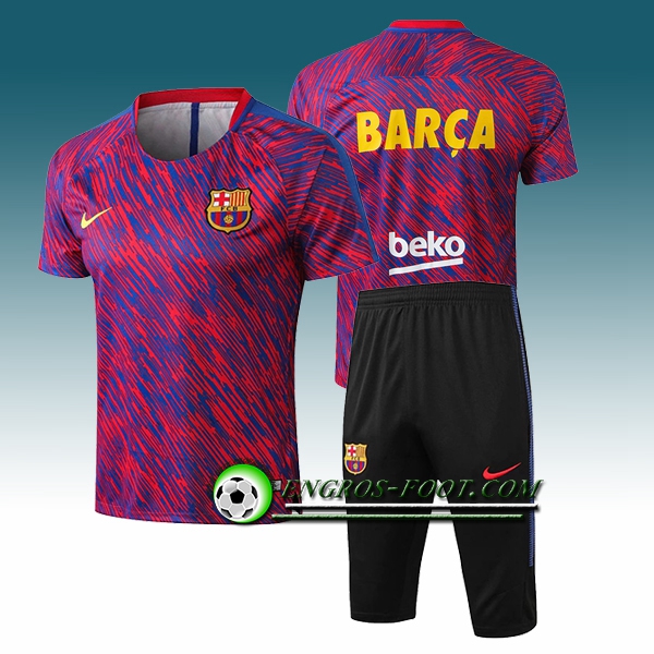 Engros-foot: Ensemble PRé MATCH Training FC Barcelone + Pantalon 3/4 Rouge/Bleu 2017-2018 Thailande