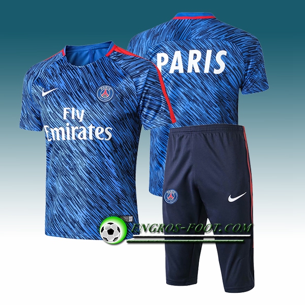 Engros-foot: Ensemble PRé MATCH Training PSG + Pantalon 3/4 Bleu DriFit Squad GX 2017-2018 Thailande