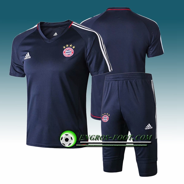 Engros-foot: Ensemble PRé MATCH Training Bayern Munich + Pantalon 3/4 Bleu Fonce 2017-2018 Thailande