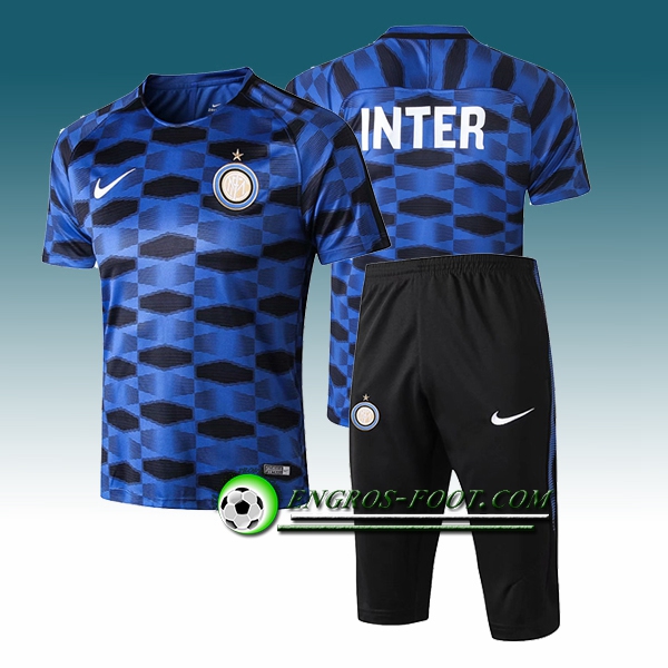 Engros-foot: Ensemble PRé MATCH Training Inter Milan + Pantalon 3/4 Bleu/Noir 2017-2018 Thailande