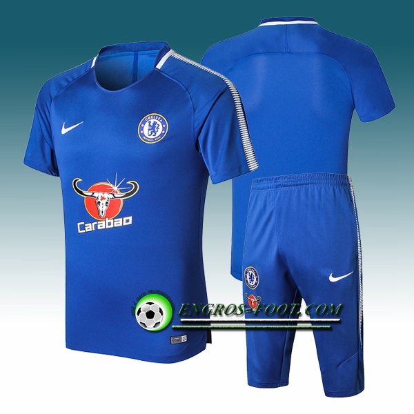 Engros-foot: Ensemble PRé MATCH Training FC Chelsea + Pantalon 3/4 Bleu 2017-2018 Thailande