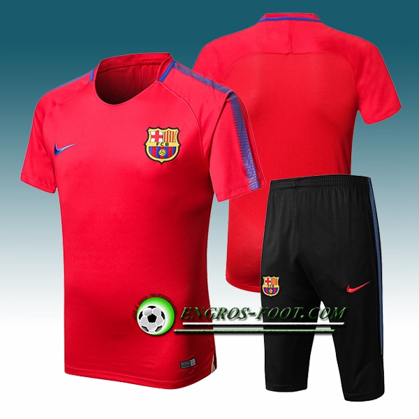 Engros-foot: Ensemble PRé MATCH Training FC Barcelone + Pantalon 3/4 Rouge 2017-2018 Thailande