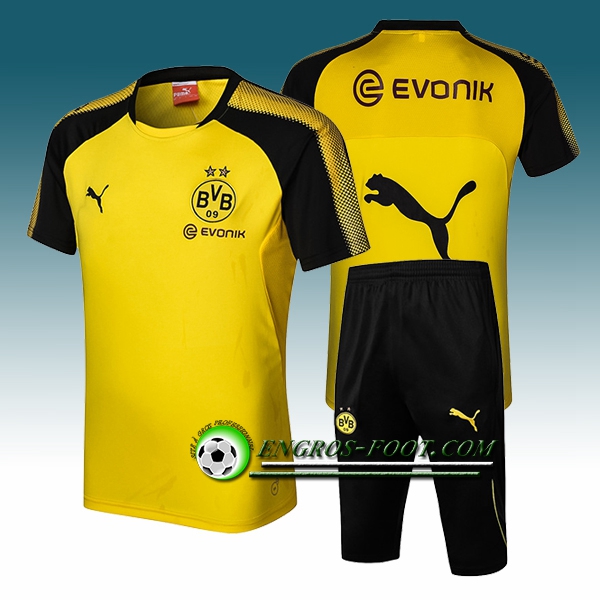 Engros-foot: Ensemble PRé MATCH Training Dortmund BVB + Pantalon 3/4 Jaune 2017-2018 Thailande