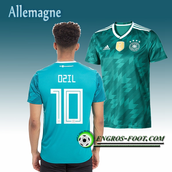 Engros-foot: Jeu Maillot Equipe de Allemagne OZIL 10 Exterieur 2018/2019 Vert Thailande