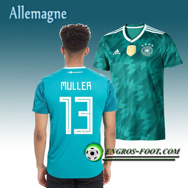 Engros-foot: Jeu Maillot Equipe de Allemagne MULLER 13 Exterieur 2018/2019 Vert Thailande