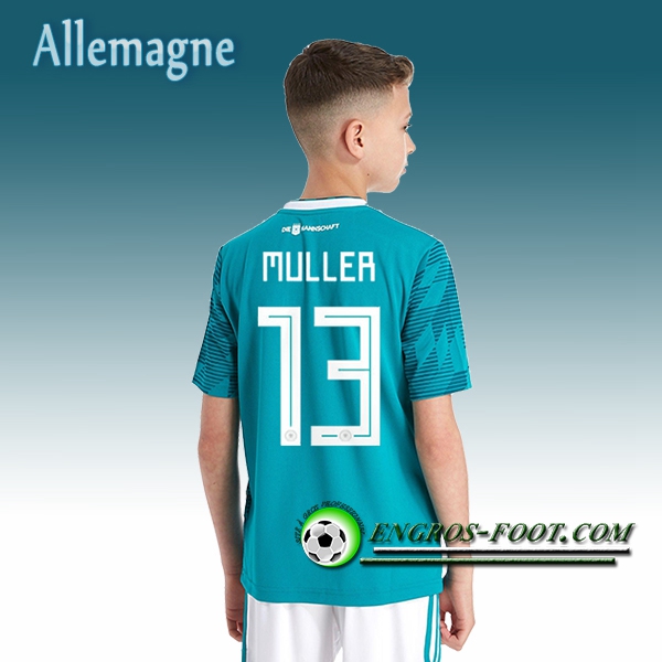 Engros-foot: Jeu Maillot Equipe de Allemagne Enfant MULLER 13 Exterieur 2018/2019 Vert Thailande