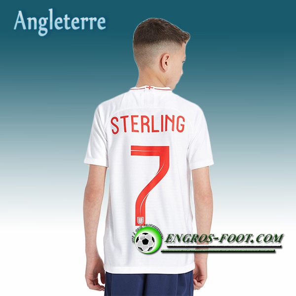 Engros-foot: Jeu Maillot Equipe de Angleterre Enfant Sterling 7 Domicile 2018/2019 Blanc Thailande