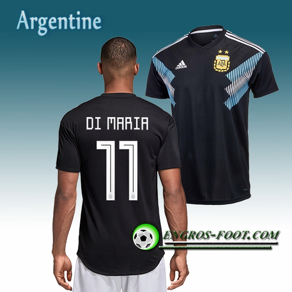 Engros-foot: Jeu Maillot Equipe de Argentine Di Maria 11 Exterieur 2018/2019 Noir Thailande