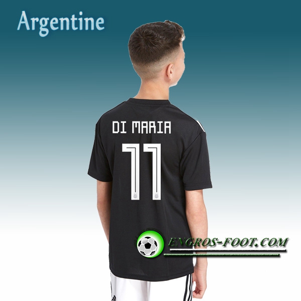 Engros-foot: Jeu Maillot Equipe de Argentine Enfant Di Maria 11 Exterieur 2018/2019 Noir Thailande