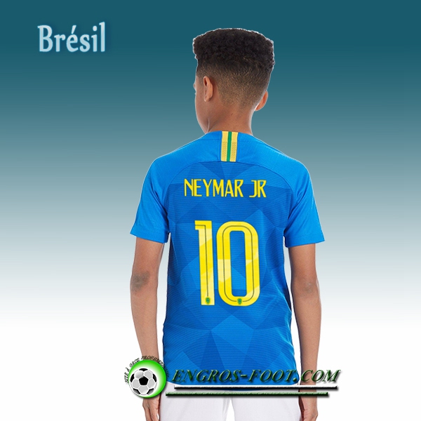 Engros-foot: Jeu Maillot Equipe de Brésil Enfant Neymar Jr 10 Exterieur 2018/2019 Bleu Thailande