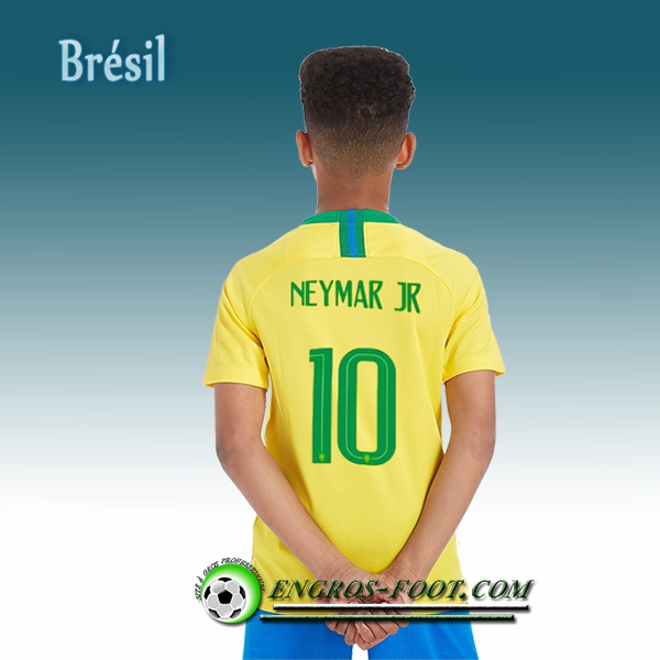 Engros-foot: Jeu Maillot Equipe de Brésil Enfant Neymar Jr 10 Domicile 2018/2019 Jaune Thailande