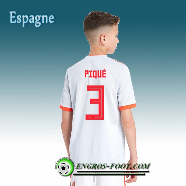 Engros-foot: Jeu Maillot Equipe de Espagne Enfant Piqué 3 Exterieur 2018/2019 Blanc Thailande