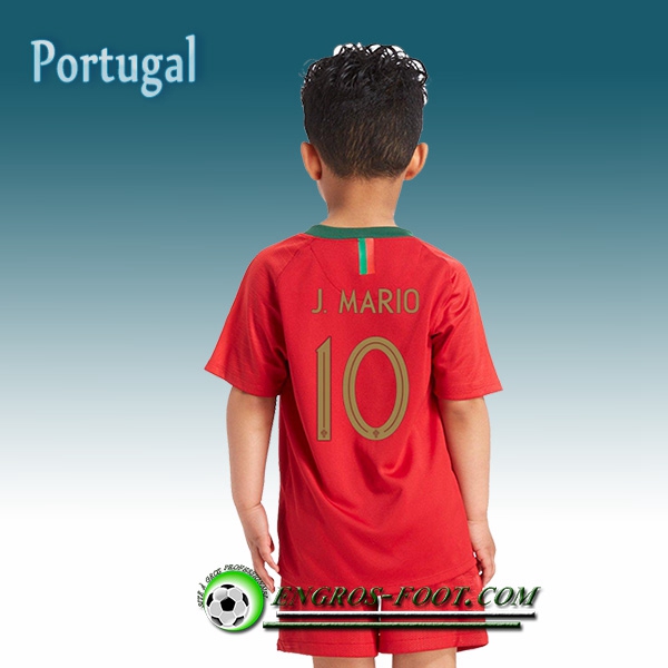 Engros-foot: Jeu Maillot Equipe de Portugal Enfant J.Mario 10 Domicile 2018/2019 Rouge Thailande