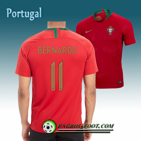 Engros-foot: Jeu Maillot Equipe de Portugal Bernardo 11 Domicile 2018/2019 Rouge Thailande