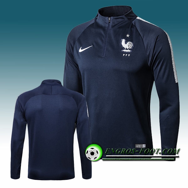 Engros-foot: Sweatshirt Training France Bleu Marine 2018-2019 Thailande