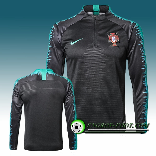 Engros-foot: Sweatshirt Training Portugal Strike Drill Noir 2018-2019 Thailande