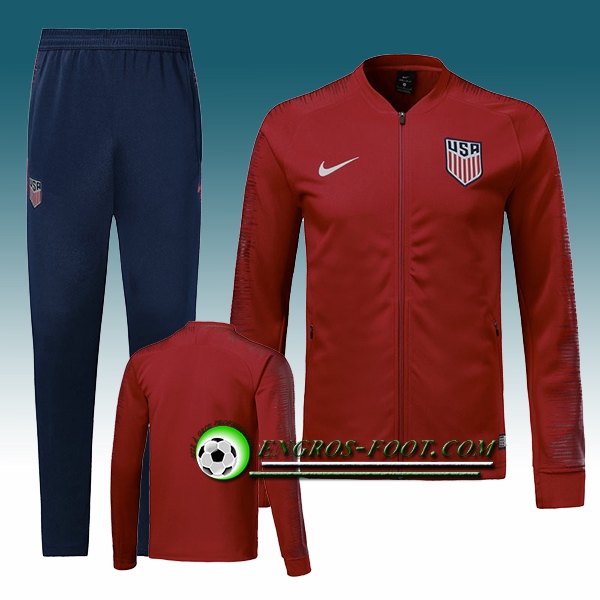 Engros-foot: Survetement Foot - Veste Etats-Unis Bleu 2018-2019 Thailande