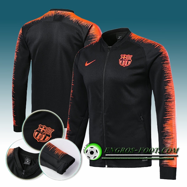 Engros-foot: Veste Foot Barcelone Noir/Orange 2018-2019 Thailande