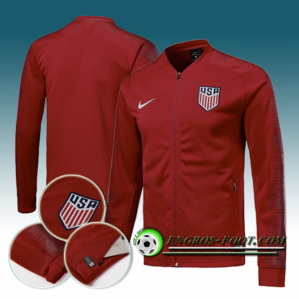 Engros-foot: Veste Foot Etats-Unis Rouge Fonce 2018-2019 Thailande