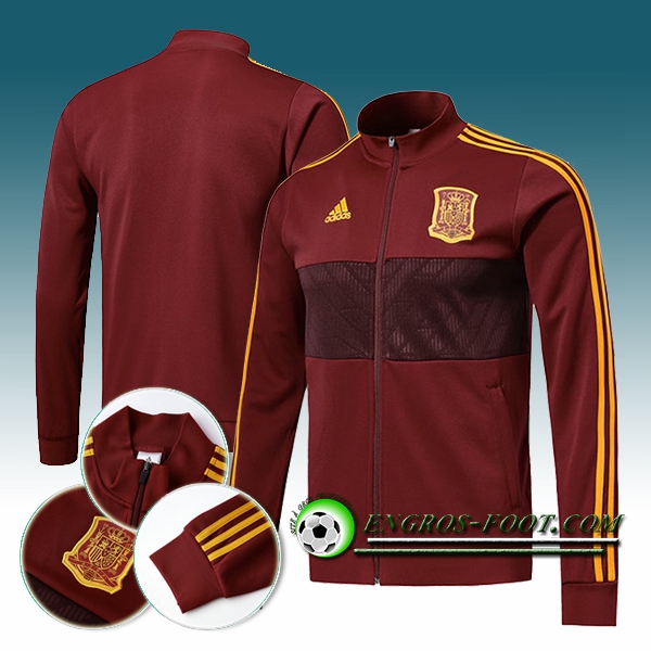 Engros-foot: Veste Foot Espagne Rouge Fonce 2018-2019 Thailande