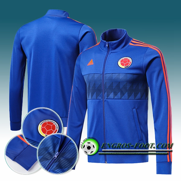 Engros-foot: Veste Foot Colombie Bleu 2018-2019 Thailande