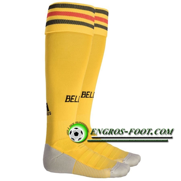 Engros-foot: Chaussettes Foot Belgique Jaune Exterieur 2018-2019 Thailande