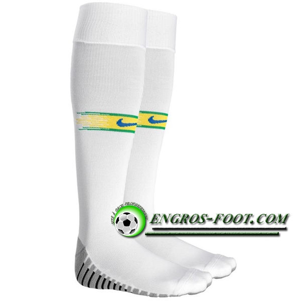 Engros-foot: Chaussettes Foot Bresil Blanc Domicile 2018-2019 Thailande