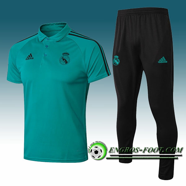 Engros-foot: Ensemble Polo Real Madrid + Pantalon Vert 2017-2018 Thailande