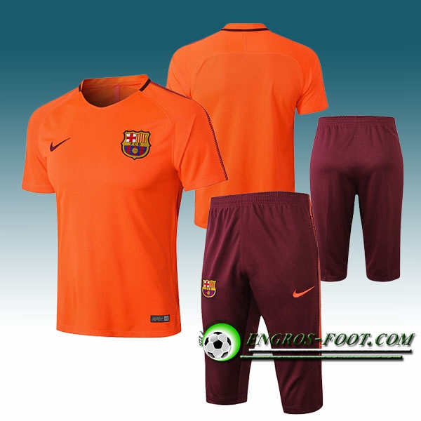 Engros-foot: Ensemble PRé MATCH Training FC Barcelone + Pantalon 3/4 Orange 2017-2018 Thailande