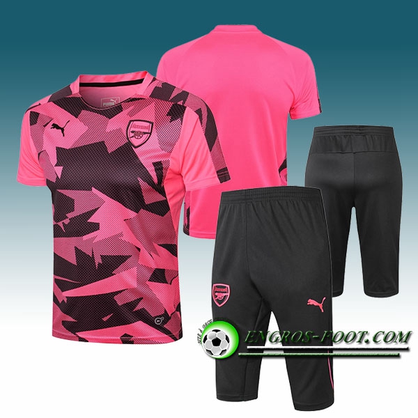 Engros-foot: Ensemble PRé MATCH Training Arsenal + Pantalon 3/4 Rose/Noir 2017-2018 Thailande