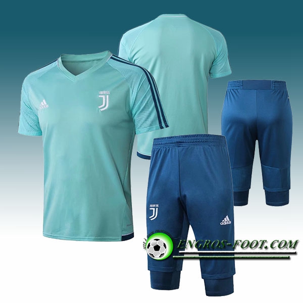 Engros-foot: Ensemble PRé MATCH Training Juventus + Pantalon 3/4 Bleu Clair 2017-2018 Thailande