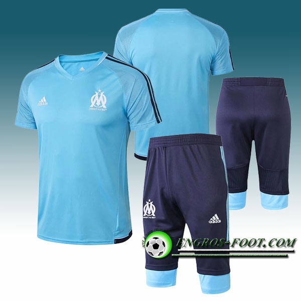 Engros-foot: Ensemble PRé MATCH Training Marseille OM + Pantalon 3/4 Bleu 2017-2018 Thailande