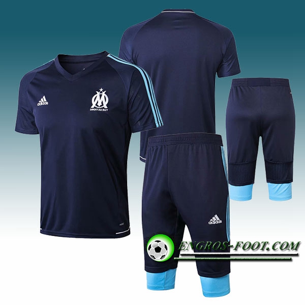 Engros-foot: Ensemble PRé MATCH Training Marseille OM + Pantalon 3/4 Bleu Fonce 2017-2018 Thailande