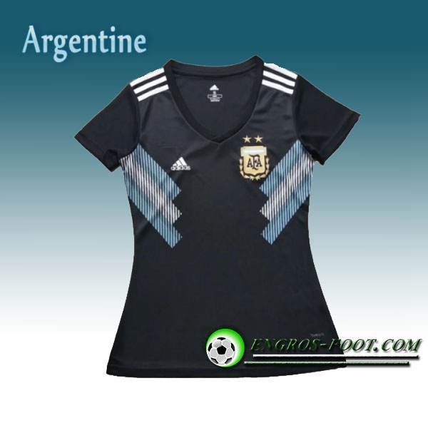 Engros-foot: Jeu Maillot Equipe de Argentine Femme Exterieur 2018/2019 Noir Thailande