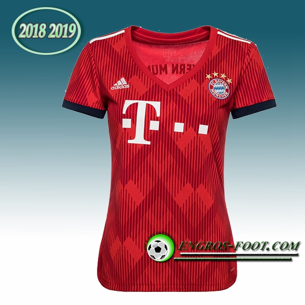 Engros-foot: Jeu Maillot Foot Bayern Munich Femme Domicile 2018/2019 Rouge Thailande