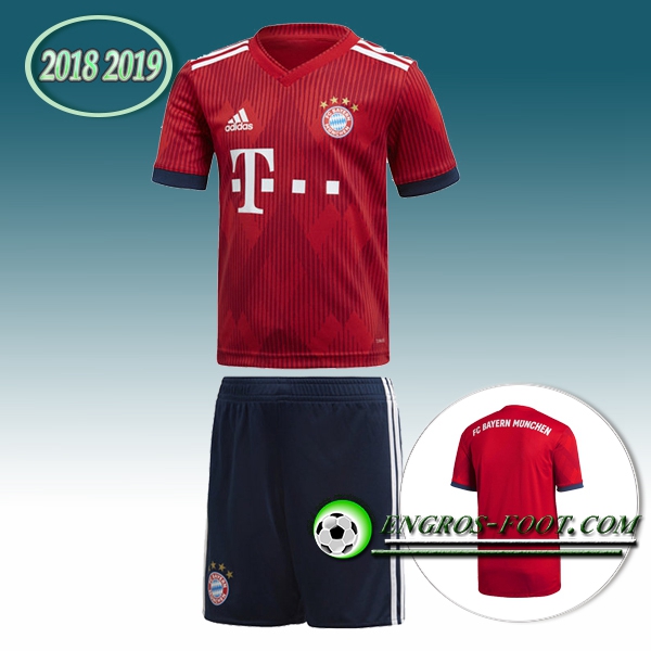 Engros-foot: Jeu Maillot Foot Bayern Munich Enfants Domicile 2018/2019 Rouge Thailande