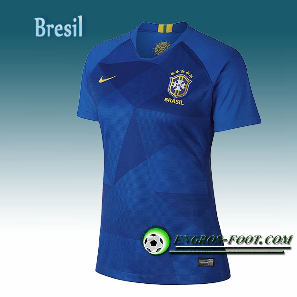 Engros-foot: Jeu Maillot Equipe de Bresil Femme Exterieur 2018/2019 Bleu Thailande