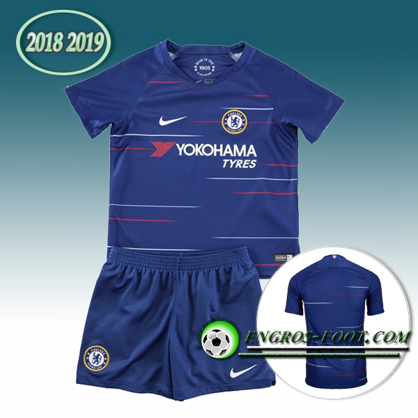 Engros-foot: Jeu Maillot Foot FC Chelsea Enfants Domicile 2018/2019 Bleu Thailande