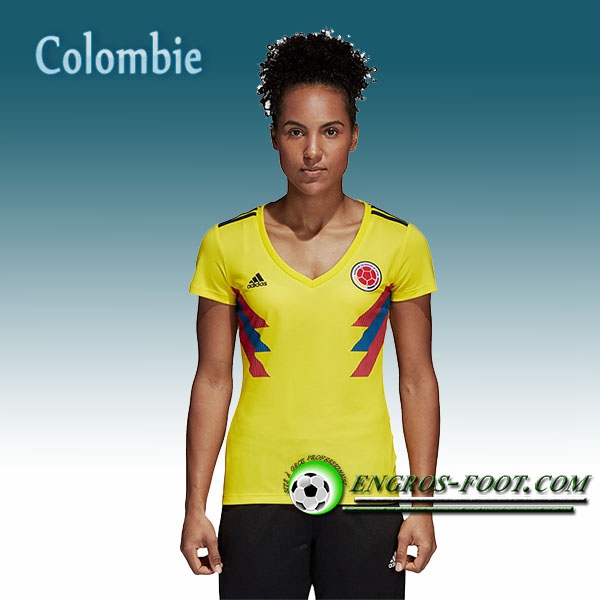 Engros-foot: Jeu Maillot Equipe de Colombie Femme Domicile 2018/2019 Jaune Thailande