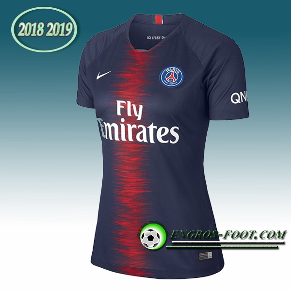 Engros-foot: Jeu Maillot Foot PSG Femme Domicile 2018/2019 Bleu royal Thailande