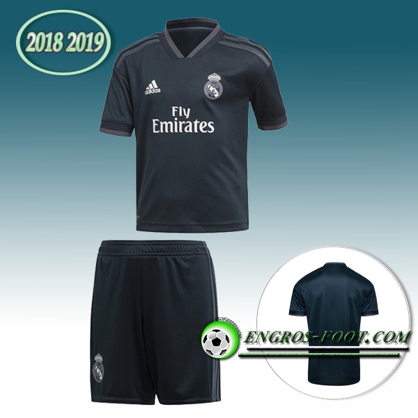 Engros-foot: Jeu Maillot Foot Real Madrid Enfants Exterieur 2018/2019 Bleu Marine Thailande