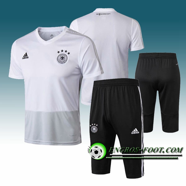 Engros-foot: Ensemble PRé MATCH Training Allemagne + Pantalon 3/4 Blanc 2018-2019 Thailande