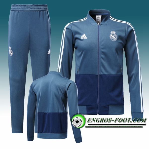 Engros-foot: Survetement Foot - Veste Real Madrid Bleu Fonce 2018-2019 Thailande