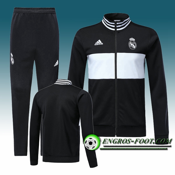 Engros-foot: Survetement Foot - Veste Real Madrid Noir/Blanc 2018-2019 Thailande