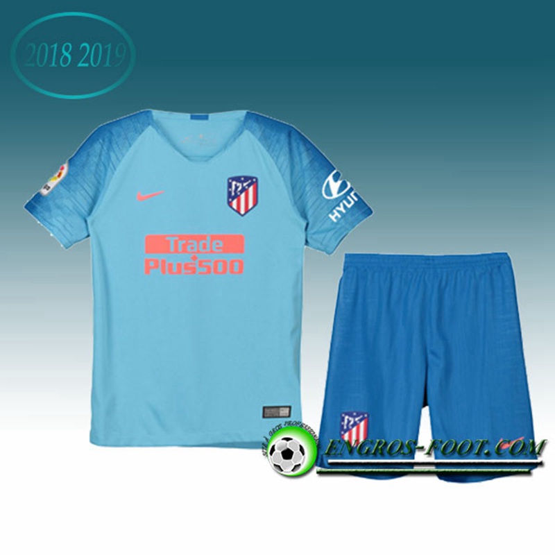 Engros-foot: Ensemble Maillot Foot Atletico Madrid Enfants Exterieur 2018 2019 Bleu Thailande